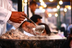 Snail soup served in the market of Marrakesh